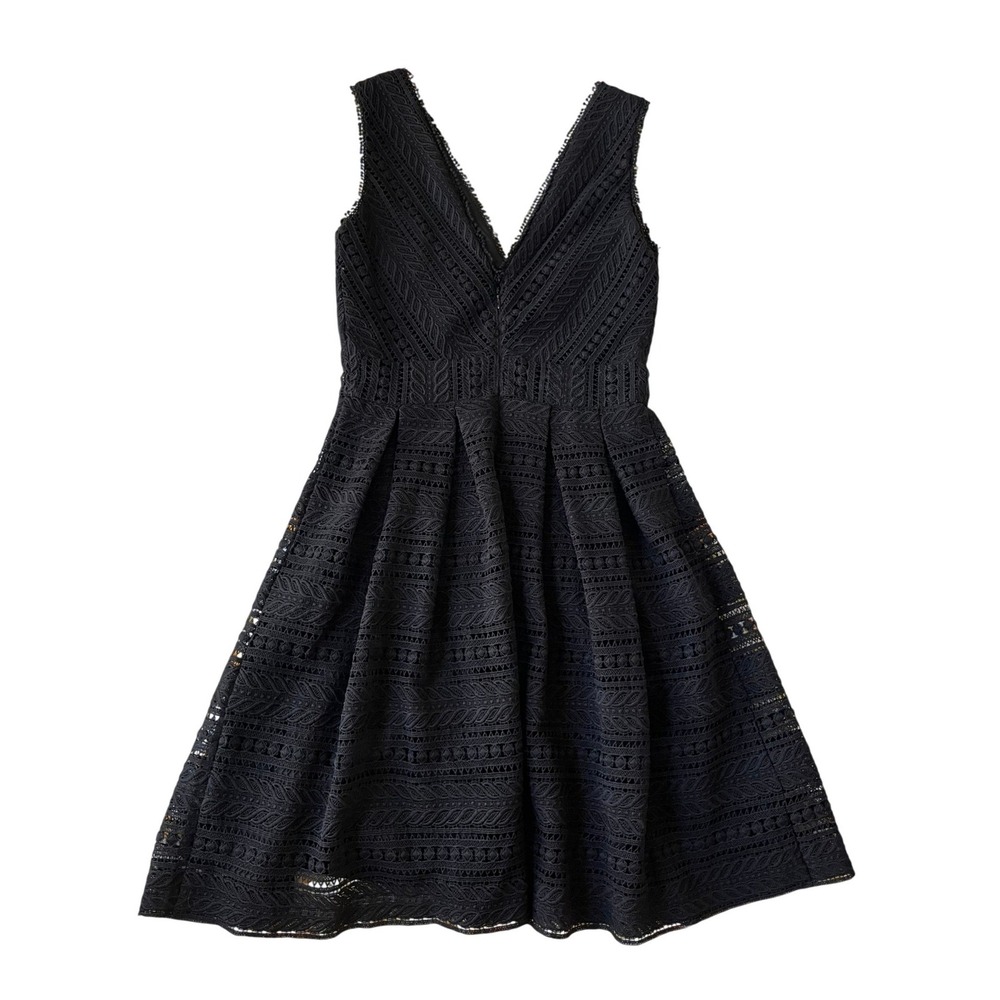 Miss Selfridge Black Lace Fit & Flare Dress - Picture 3 of 8
